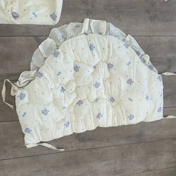 Vintage 90s Red Calliope Baby Bedding Complete Nursery SET Teddy Quilt & Accents